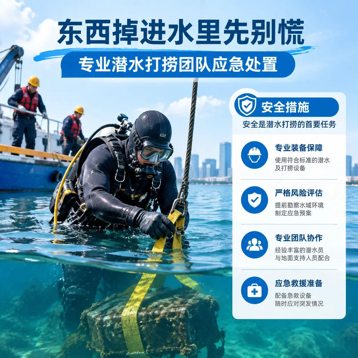 江油东西掉进水里先别慌，专业潜水打捞团队应急处置